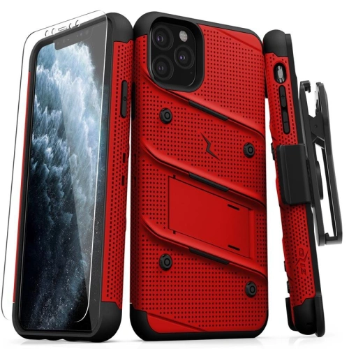 Kup Pancéřové pouzdro Zizo Bolt Cover Apple iPhone 11 Pro Max se sklem 9H na displej + stojánek & držák na pás (Červená/Černá) - ZIZ013REDBLK - {ean13} - Sklep Home Screen
