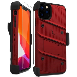 Kup Páncélozott tok Zizo Bolt Cover Apple iPhone 11 Pro Max 9H üveggel a képernyőn + állvány és övtartó (Piros/Fekete) - ZIZ013REDBLK - {ean13} - Sklep Home Screen