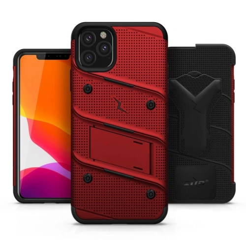 Kup Pancéřové pouzdro Zizo Bolt Cover Apple iPhone 11 Pro Max se sklem 9H na displej + stojánek & držák na pás (Červená/Černá) - ZIZ013REDBLK - {ean13} - Sklep Home Screen