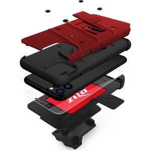 Kup Páncélozott tok Zizo Bolt Cover Apple iPhone 11 Pro Max 9H üveggel a képernyőn + állvány és övtartó (Piros/Fekete) - ZIZ013REDBLK - {ean13} - Sklep Home Screen