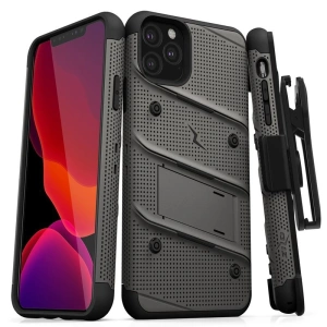 Kup Pancerne etui Zizo Bolt Cover Apple iPhone 11 Pro se sklem 9H na displej + stojánek & držák na pásek (Metal Gray/Black) - ZIZ014GRYBLK - {ean13} - Sklep Home Screen