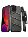 Pachet etui Zizo Bolt Cover Apple iPhone 11 Pro cu sticlă 9H pentru ecran + suport și prindere pentru curea (Metal Gray/Black)