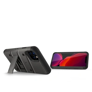 Kup Páncélozott tok Zizo Bolt Cover Apple iPhone 11 Pro 9H üveggel a kijelzőre + állvány & övre akasztható tartó (Fém Szürke/Fekete) - ZIZ014GRYBLK - {ean13} - Sklep Home Screen