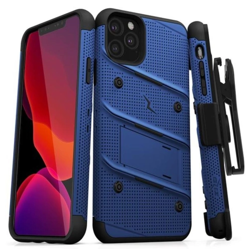 Kup Etui blindat Zizo Bolt Cover Apple iPhone 11 Pro cu sticlă 9H pe ecran + suport și clemă pentru brâu (Albastru/Nero) - ZIZ015BLUBLK - {ean13} - Sklep Home Screen