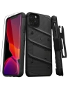 Husă de protecție Zizo Bolt Cover Apple iPhone 11 Pro cu sticlă 9H pentru ecran + suport și clemă pentru curea (Negru/Negru)