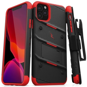 Kup Pancerne etui Zizo Bolt Cover Apple iPhone 11 Pro se sklem 9H na displej + stojánek & držák na pásek (Černá/Červená) - ZIZ017BLKRED - {ean13} - Sklep Home Screen