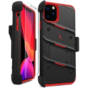 Kup Páncélozott tok Zizo Bolt Cover Apple iPhone 11 Pro 9H üveggel a kijelzőre + állvány & övre akasztó (Fekete/Piros) - ZIZ017BLKRED - {ean13} - Sklep Home Screen