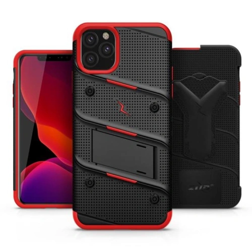Kup Zizo Apple Gepanzerte Hülle Bolt Cover iPhone 11 Pro mit 9H Displayglas + Ständer & Gürtelclip (Schwarz/Rot) - ZIZ017BLKRED - {ean13} - Sklep Home Screen