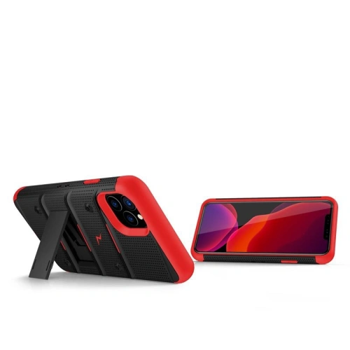 Kup Zizo Apple Gepanzerte Hülle Bolt Cover iPhone 11 Pro mit 9H Displayglas + Ständer & Gürtelclip (Schwarz/Rot) - ZIZ017BLKRED - {ean13} - Sklep Home Screen