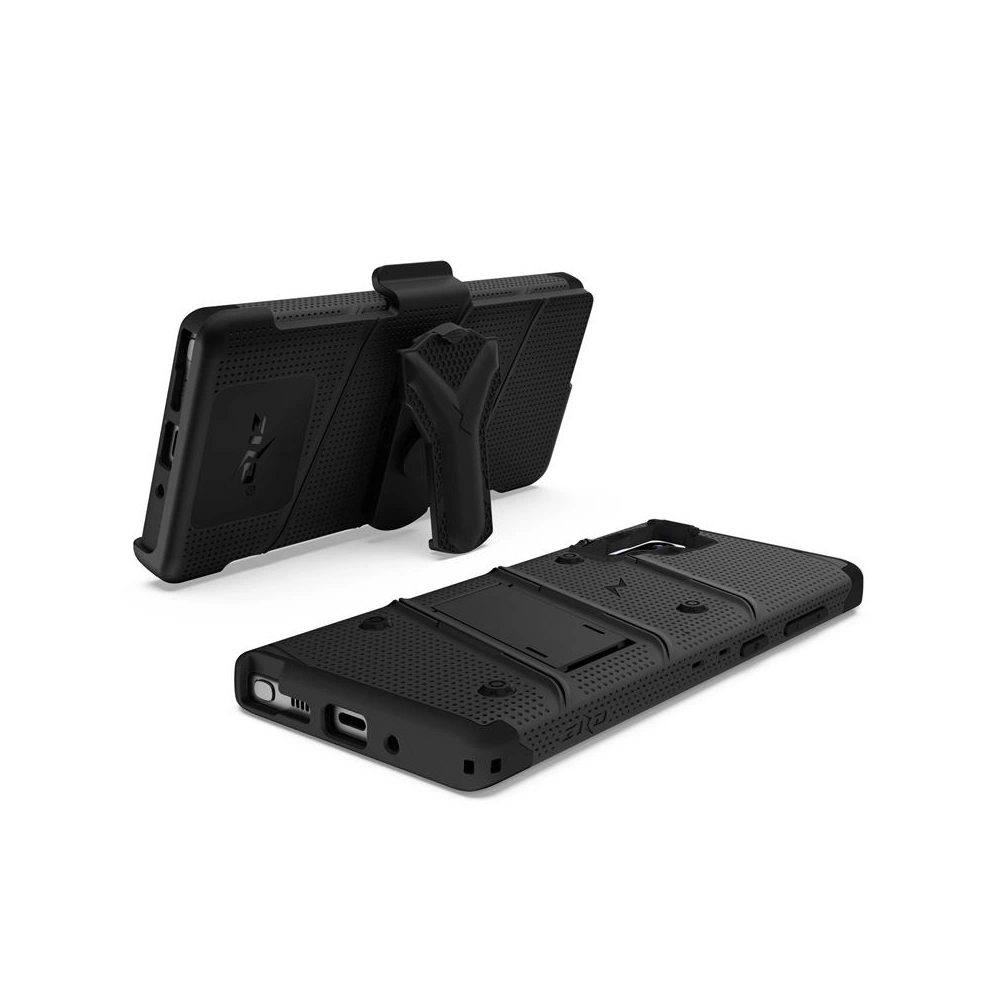 Pancerne etui Zizo Bolt Cover Samsung Galaxy Note 10 oraz podstawka & uchwyt do paska (Black/Black)