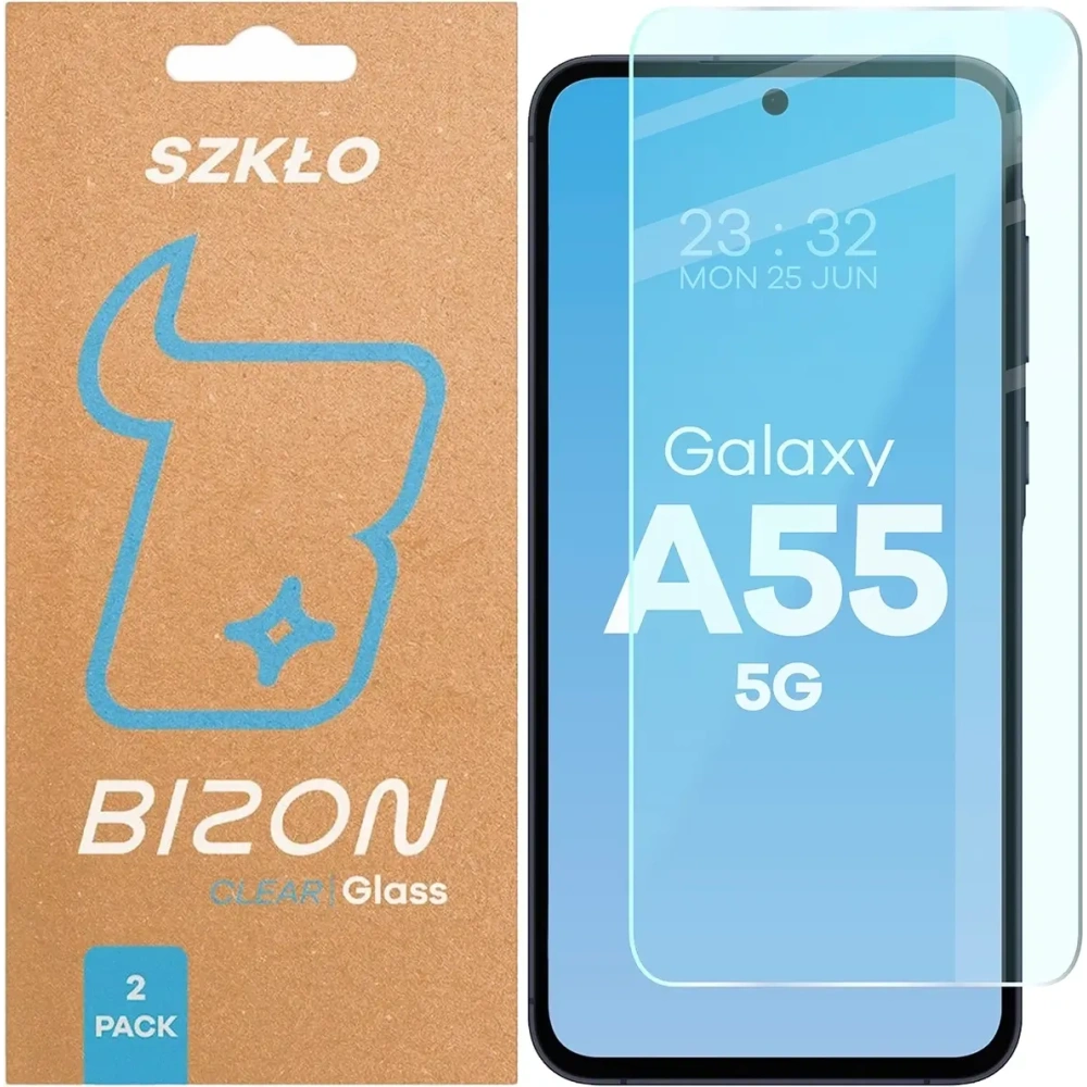 Szkło hartowane Bizon Glass Clear Duo do Samsung Galaxy A55 5G [2 PACK]