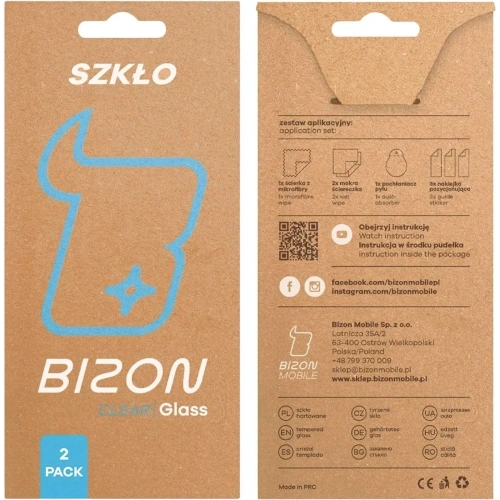 Szkło hartowane Bizon Glass Clear Duo do Samsung Galaxy S22 [2 PACK]