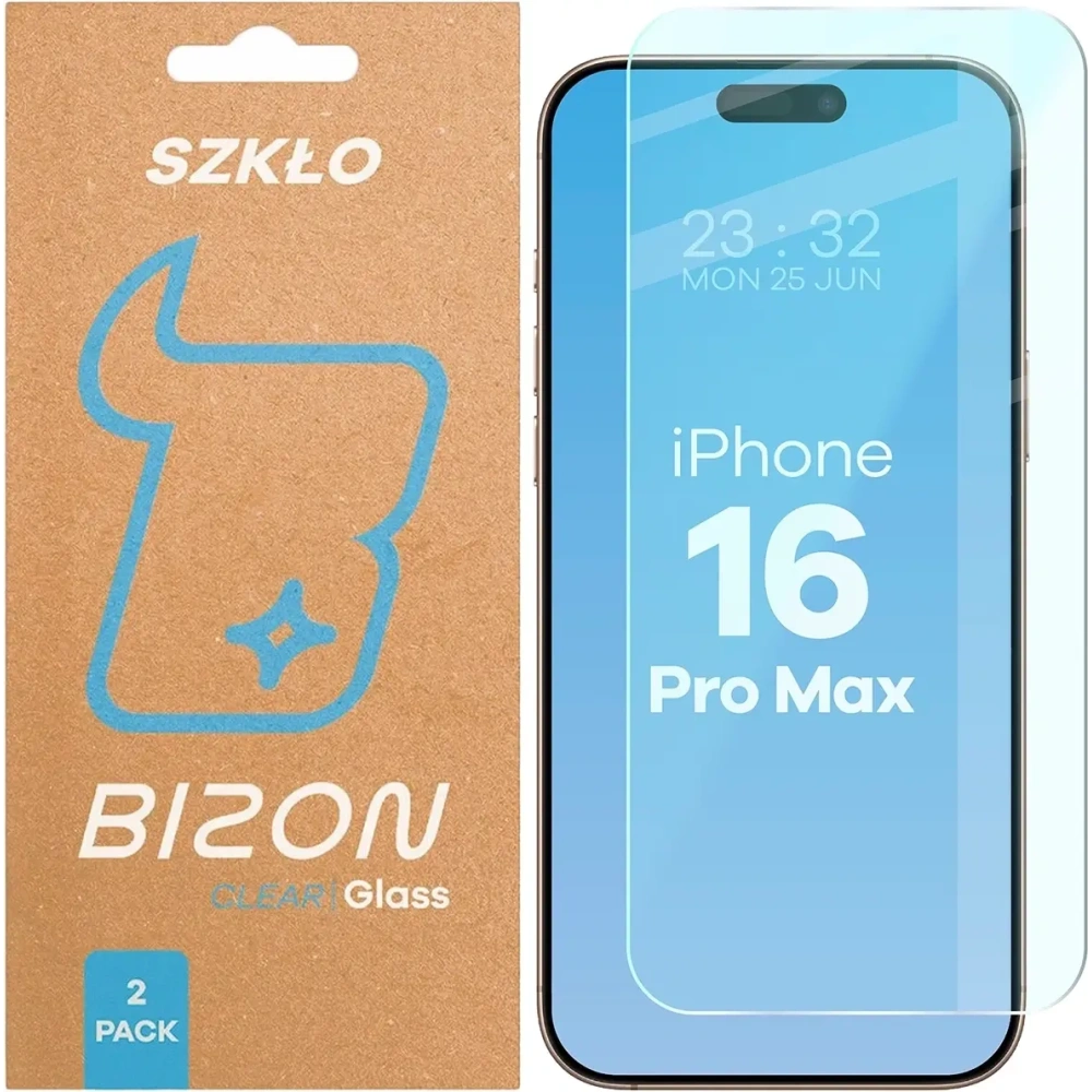 Szkło hartowane Bizon Glass Clear Duo do Apple iPhone 16 Pro Max [2 PACK]
