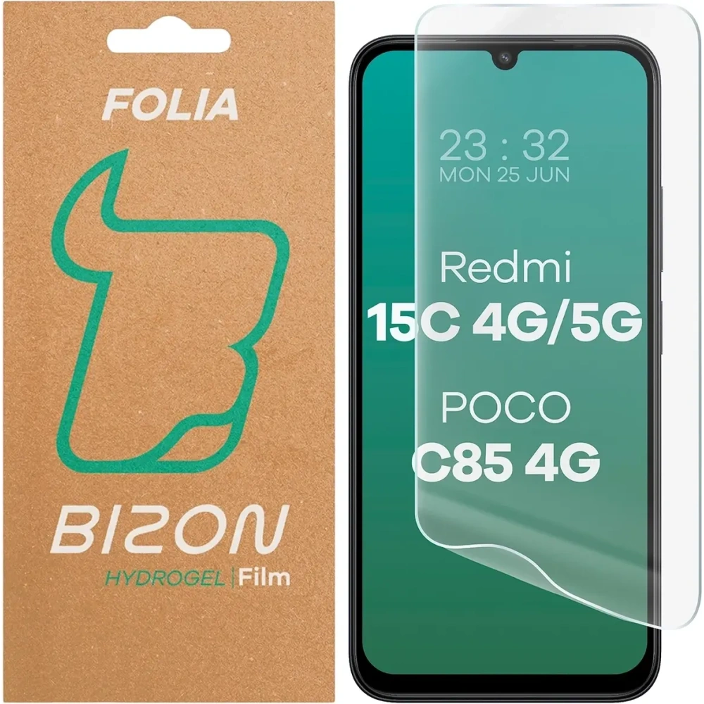 Folia hydrożelowa na ekran Bizon Glass Hydrogel Front do Xiaomi Redmi 15C 4G / 5G / POCO C85 4G 173mm