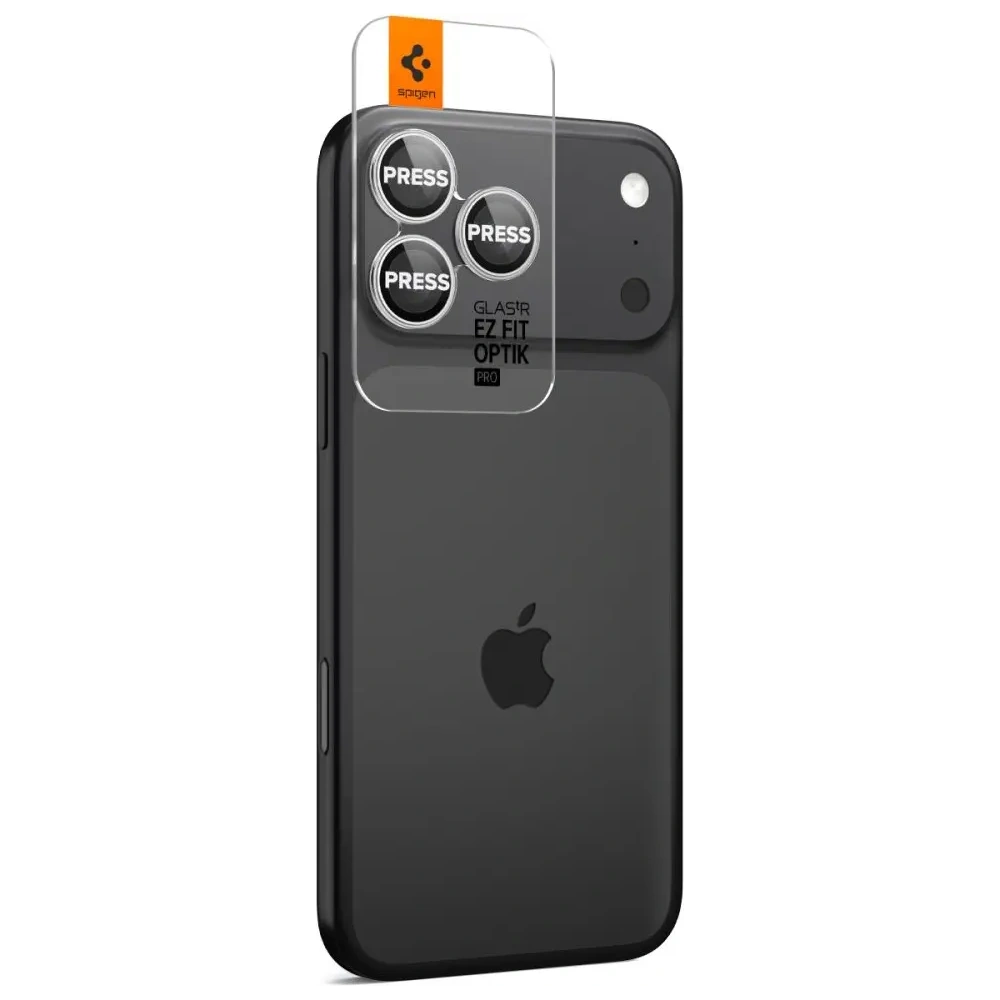 Osłona aparatu Spigen Optik Pro Glas.tr ez Fit Camera Protector do Apple iPhone 16 Pro / Max / 17 Pro / Max Silver [2 PACK]