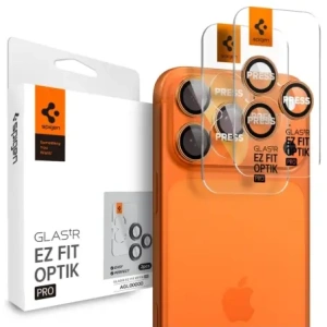 Osłona aparatu Spigen Optik Pro Glas.tr ez Fit Camera Protector do Apple iPhone 16 Pro / Max / 17 Pro / Max Orange [2 PACK]