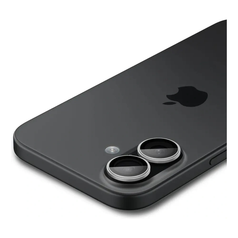 Osłona aparatu Spigen Optik Pro Glas.tr ez Fit Camera Protector do Apple iPhone 16 / 16 Plus / 17 Silver [2 PACK]