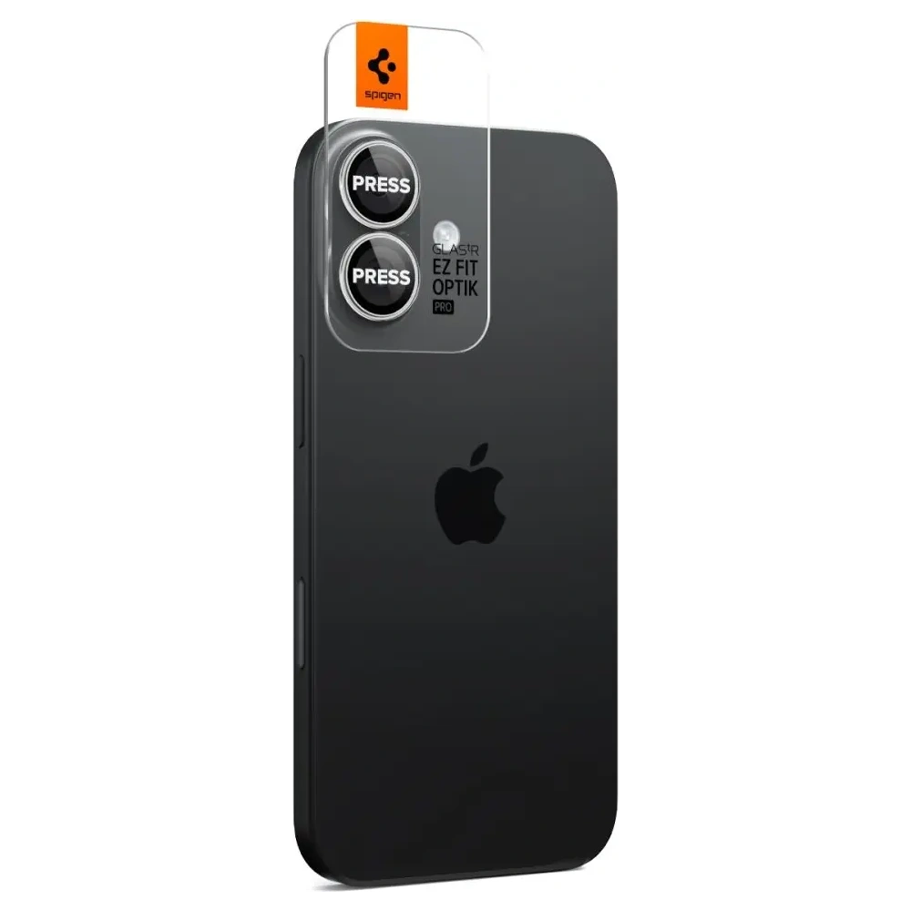 Osłona aparatu Spigen Optik Pro Glas.tr ez Fit Camera Protector do Apple iPhone 16 / 16 Plus / 17 Silver [2 PACK]