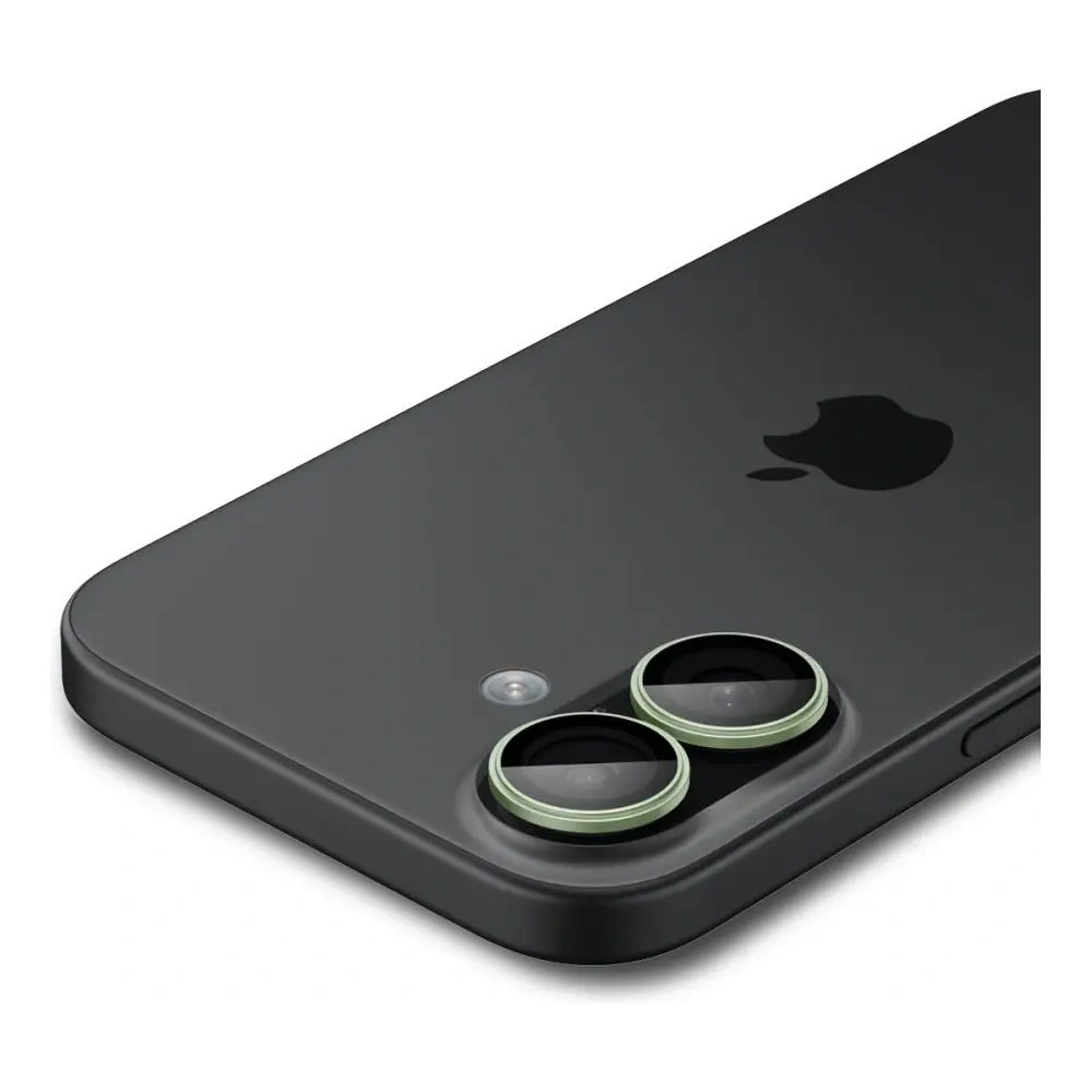 Osłona aparatu Spigen Optik Pro Glas.tr ez Fit Camera Protector do Apple iPhone 16 / 16 Plus / 17 Green [2 PACK]