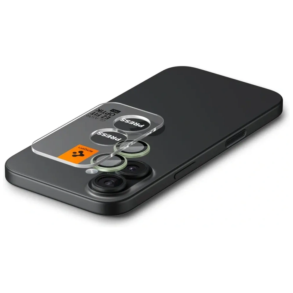 Osłona aparatu Spigen Optik Pro Glas.tr ez Fit Camera Protector do Apple iPhone 16 / 16 Plus / 17 Green [2 PACK]