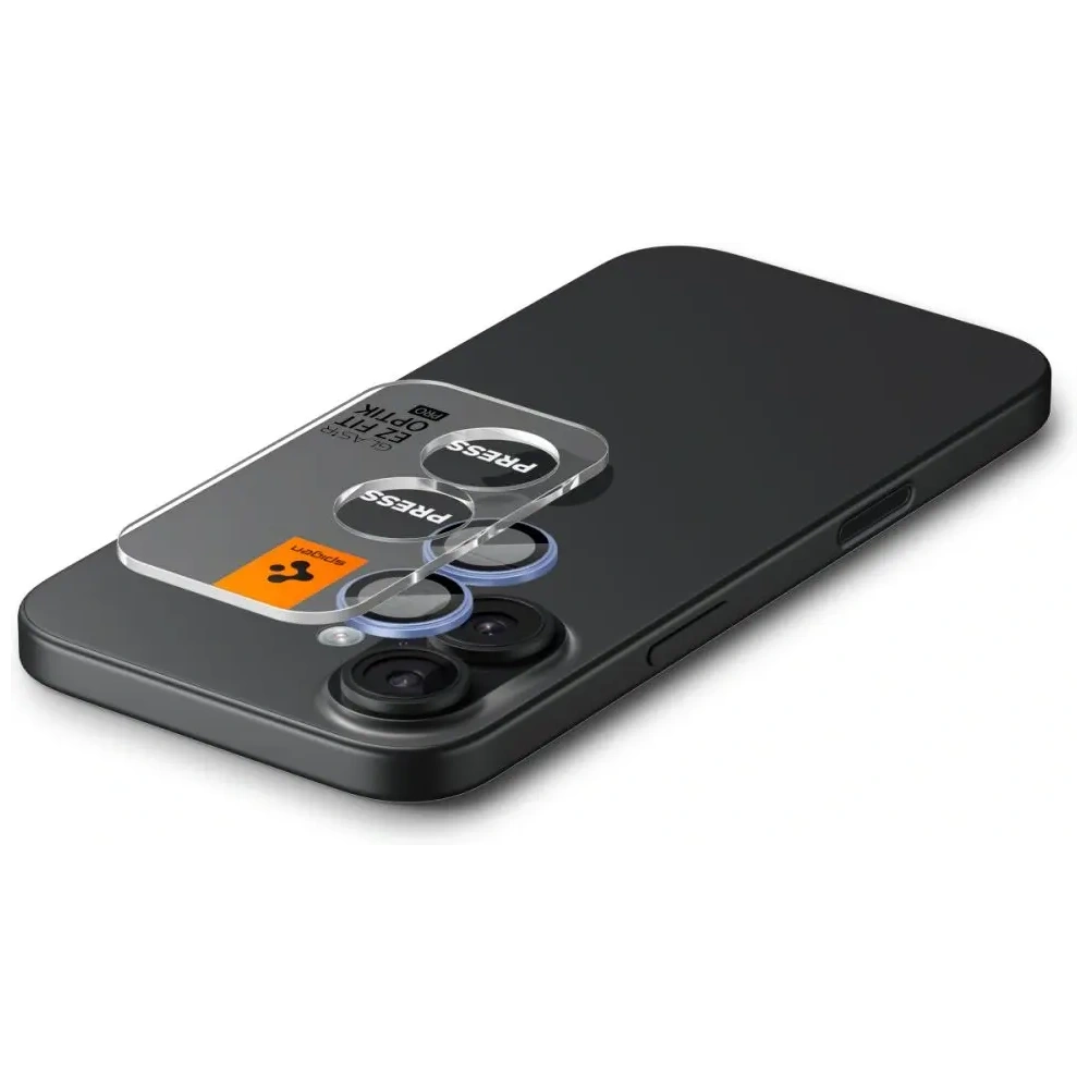 Osłona aparatu Spigen Optik Pro Glas.tr ez Fit Camera Protector do Apple iPhone 16 / 16 Plus / 17 Blue [2 PACK]