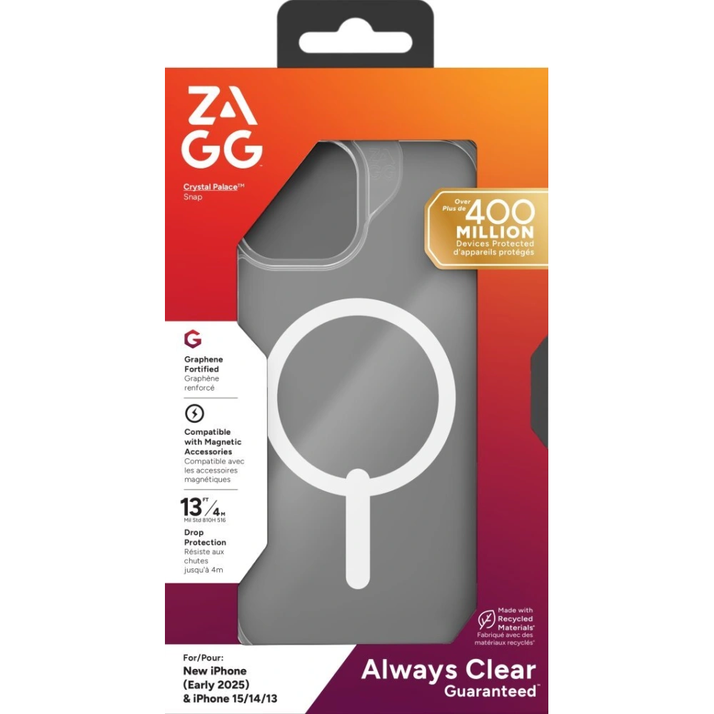 Etui ZAGG Crystal Palace Snap do Apple iPhone 16e / 15 / 14 / 13 MagSafe (clear)
