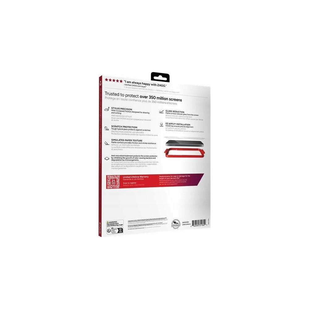 Matowa folia antybakteryjna ZAGG InvisibleShield Fusion Canvas do Apple iPad Air 11" 2024/2025