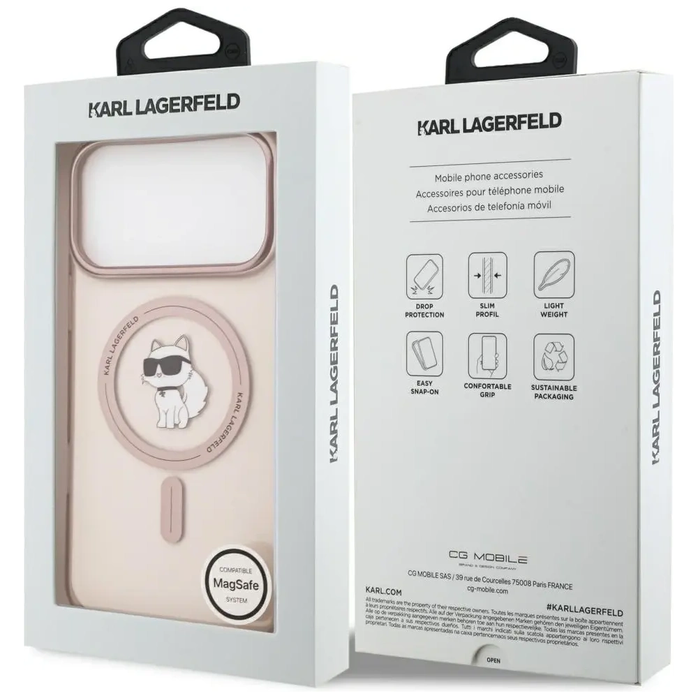 Etui Karl Lagerfeld IML Choupette MagSafe do Apple iPhone 17 Pro Max różowy