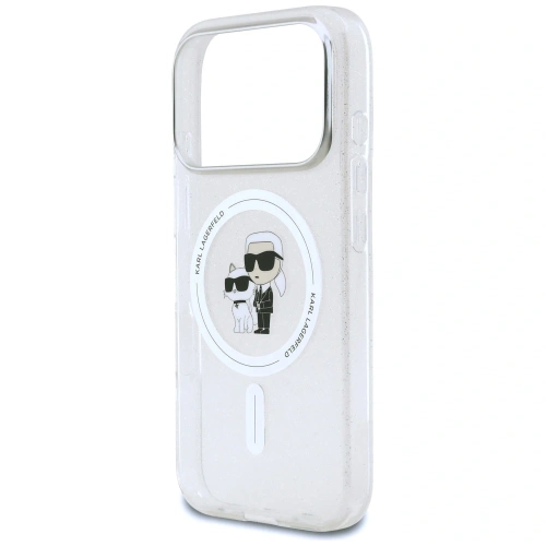 Etui Karl Lagerfeld IML Karl Choupette Glitter MagSafe do Apple iPhone 17 Pro Max przezroczysty