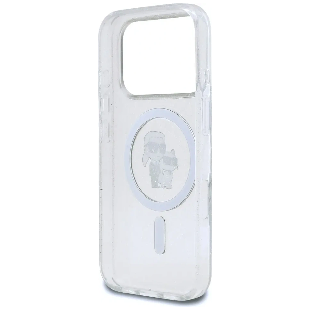 Etui Karl Lagerfeld IML Karl Choupette Glitter MagSafe do Apple iPhone 17 Pro Max przezroczysty