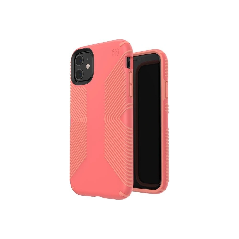 Etui Speck Presidio Grip iPhone 11 z powłoką MICROBAN Parrot Pink/Papaya Pink
