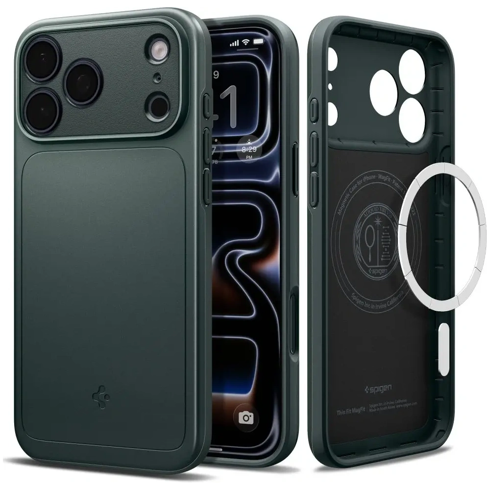 Etui Spigen Thin Fit Mag MagSafe do Apple iPhone 17 Pro Abyss Green