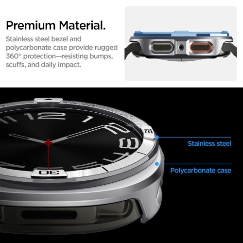 Nakładka Spigen Bezel Tune Pro Pilot do Samsung Galaxy Watch 8 44mm Silver