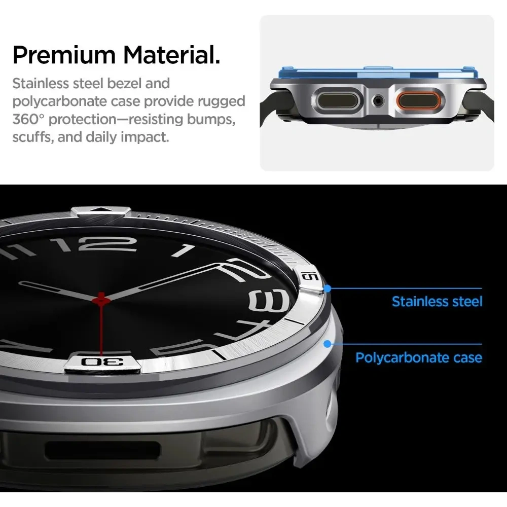 Nakładka Spigen Bezel Tune Pro Pilot do Samsung Galaxy Watch 8 44mm Silver