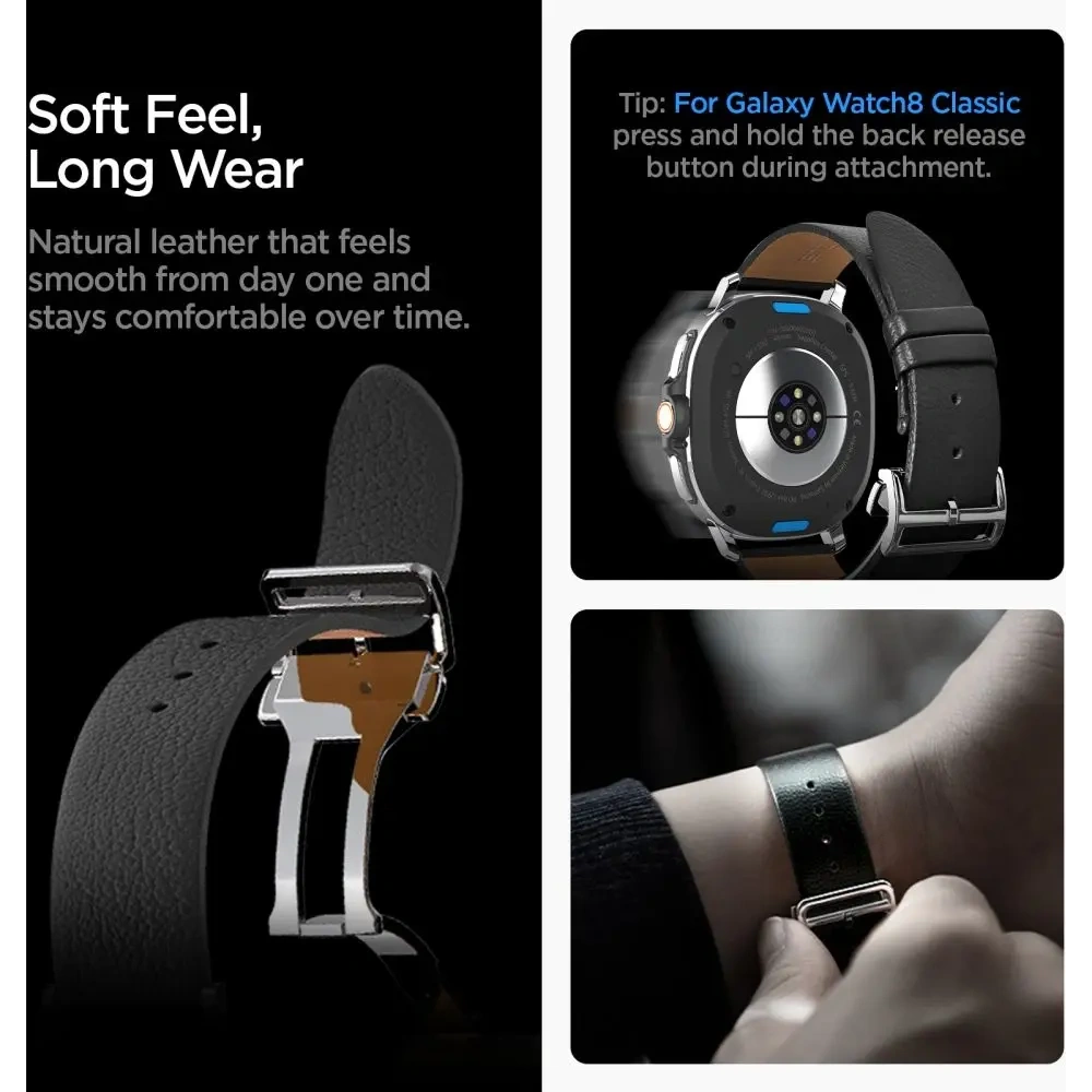 Pasek Spigen Enzo do Samsung Galaxy Watch 8 / Classic 40 / 44 / 46mm Black