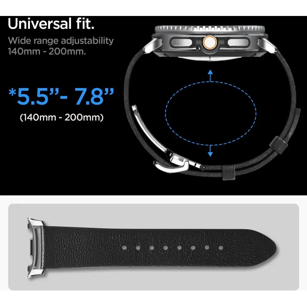 Pasek Spigen Enzo do Samsung Galaxy Watch 8 / Classic 40 / 44 / 46mm Black