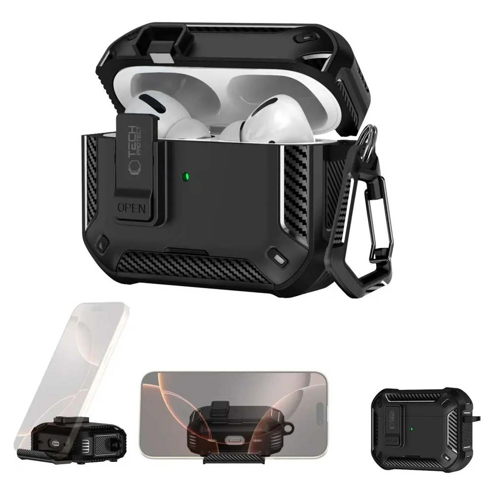 Etui Tech-Protect Carbonox MagSafe do Apple AirPods Pro 3 Black