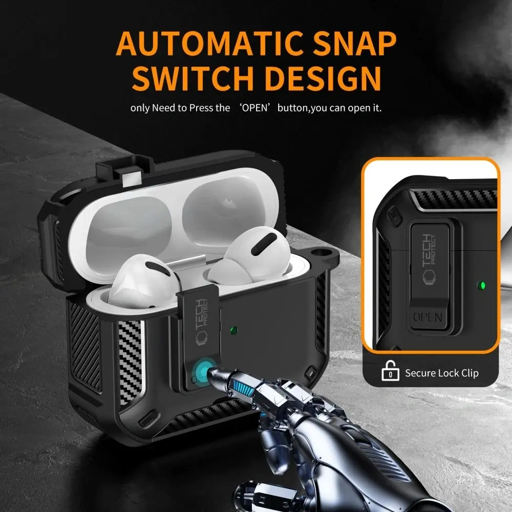 Etui Tech-Protect Carbonox MagSafe do Apple AirPods Pro 3 Black