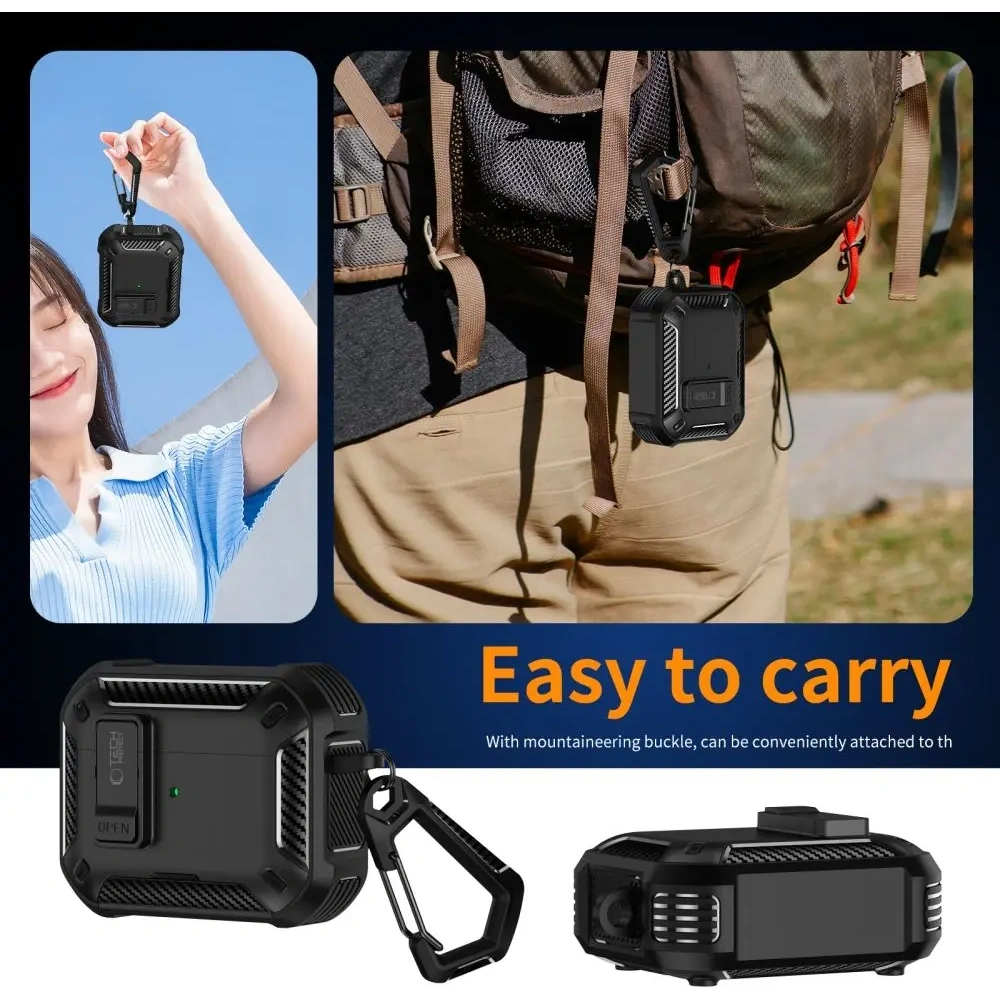 Etui Tech-Protect Carbonox MagSafe do Apple AirPods Pro 3 Black