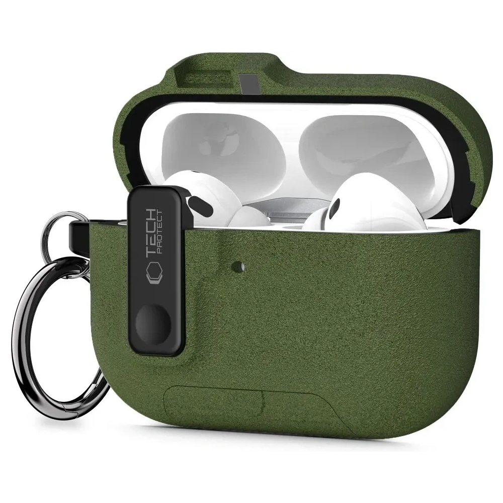 Etui Tech-Protect Slim Hook do Apple AirPods Pro 3 Olive Green