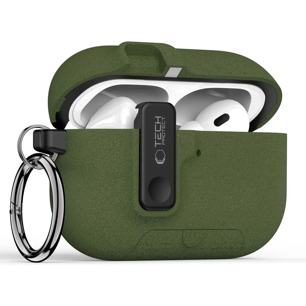 Etui Tech-Protect Slim Hook do Apple AirPods Pro 3 Olive Green