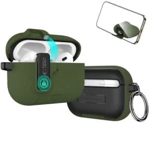 Etui Tech-Protect Slim Hook do Apple AirPods Pro 3 Olive Green