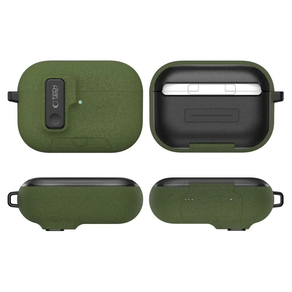 Etui Tech-Protect Slim Hook do Apple AirPods Pro 3 Olive Green