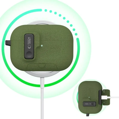 Etui Tech-Protect Slim Hook do Apple AirPods Pro 3 Olive Green