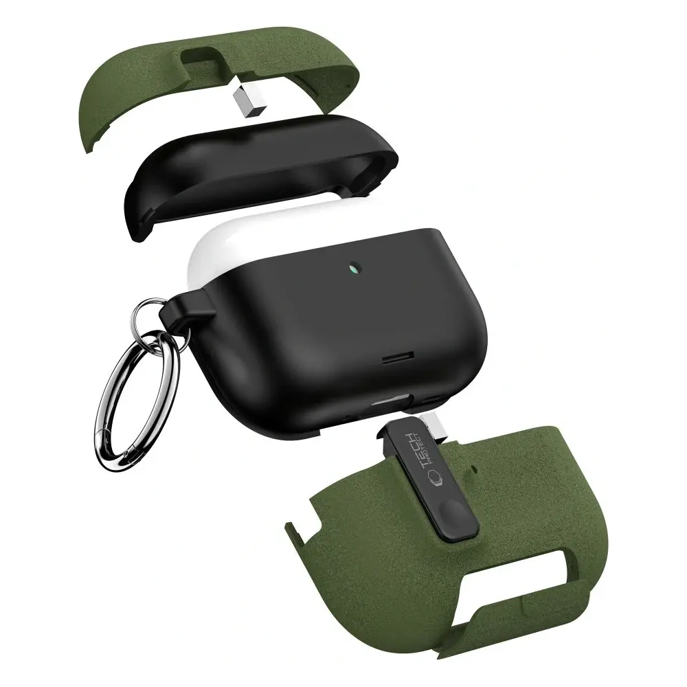Etui Tech-Protect Slim Hook do Apple AirPods Pro 3 Olive Green