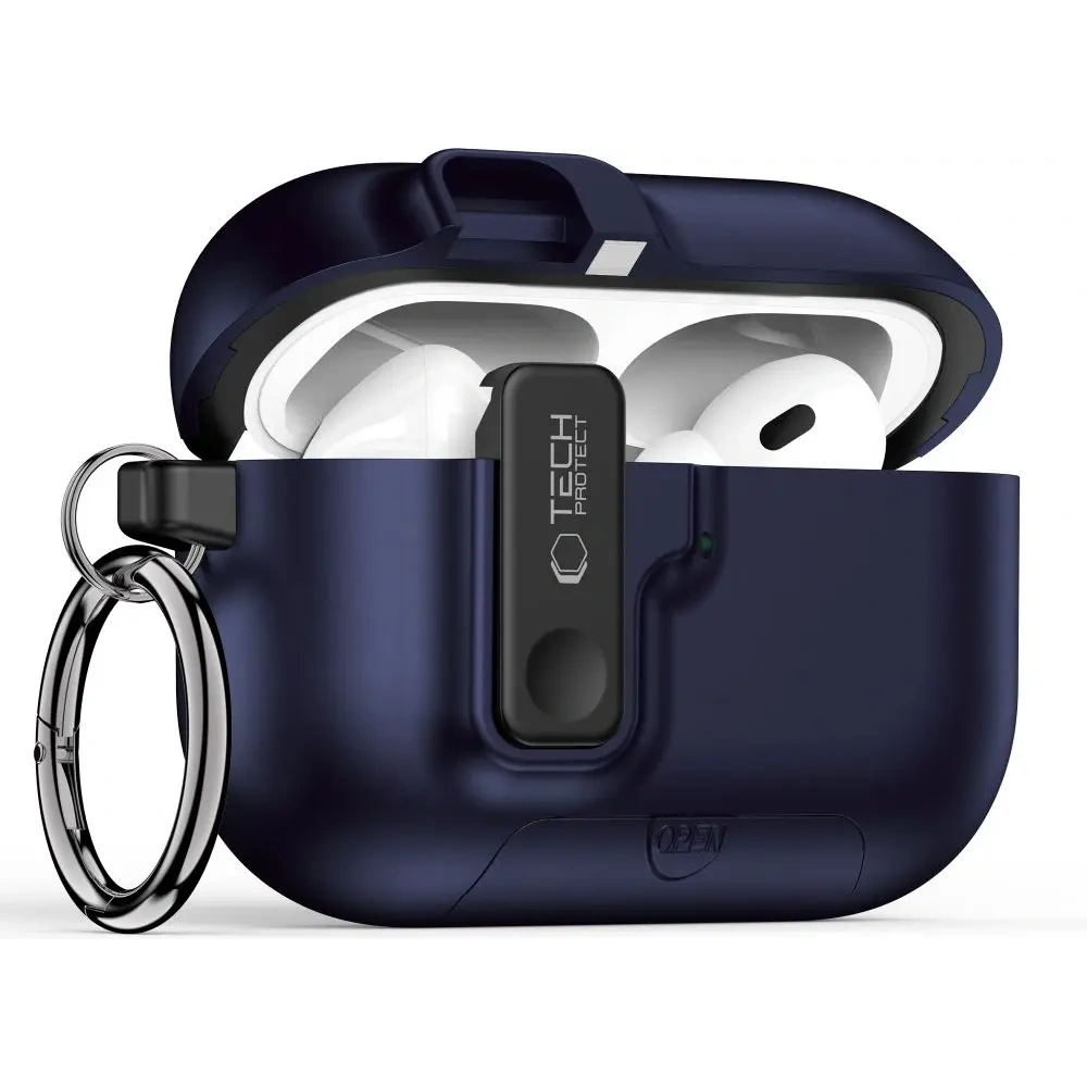 Etui Tech-Protect Slim Hook do Apple AirPods Pro 3 Navy Blue
