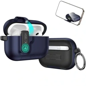 Etui Tech-Protect Slim Hook do Apple AirPods Pro 3 Navy Blue