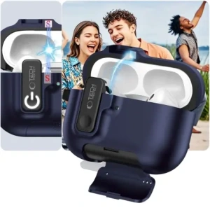 Etui Tech-Protect Slim Hook do Apple AirPods Pro 3 Navy Blue