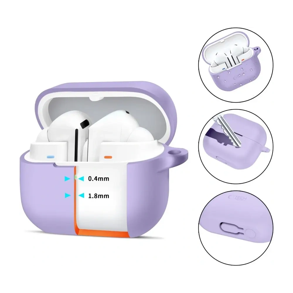Etui Tech-Protect Silicone Hook Samsung Galaxy Buds 3 / 3 FE / 3 Pro Lavender