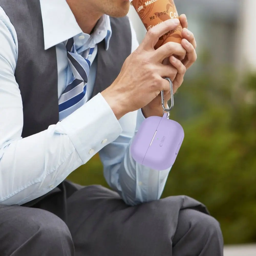 Etui Tech-Protect Silicone Hook Samsung Galaxy Buds 3 / 3 FE / 3 Pro Lavender